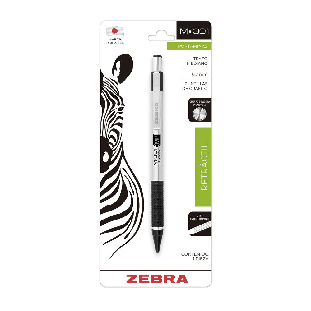 Portaminas De Acero Inoxidable M-301 Zebra