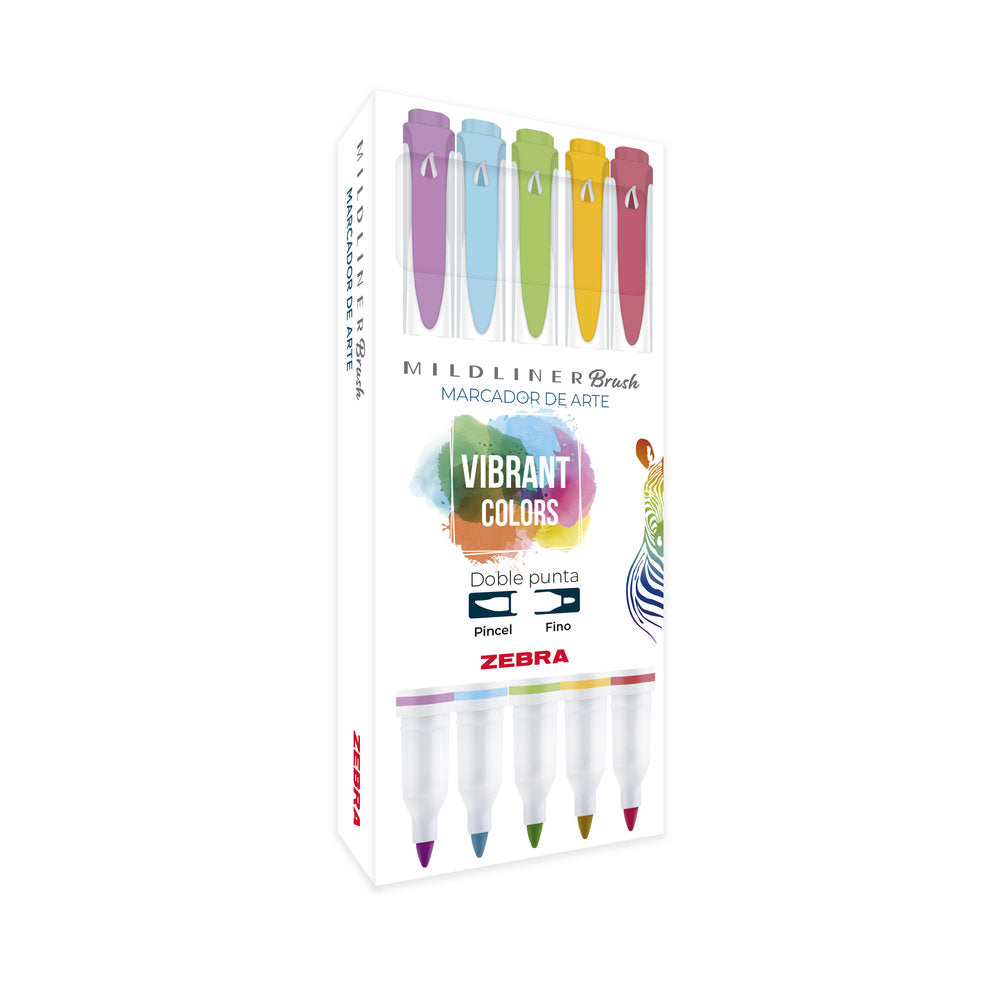 Marcador De Doble Punta Mildliner Brush Zebra