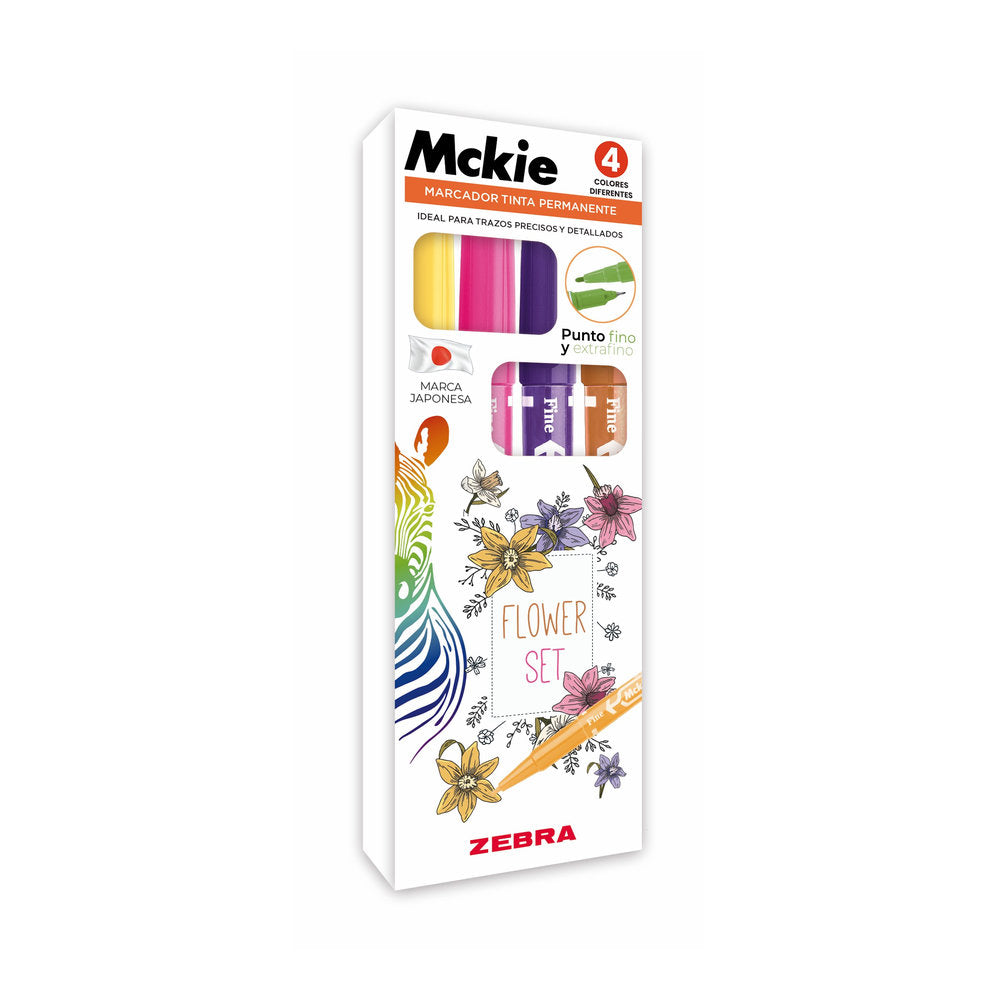 Marcador Permanente De Doble Punta Mckie Zebra.