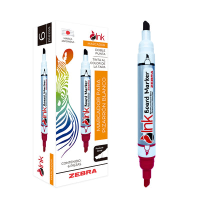 Marcador Para Pizarrón Doble Punta 2ink Zebra