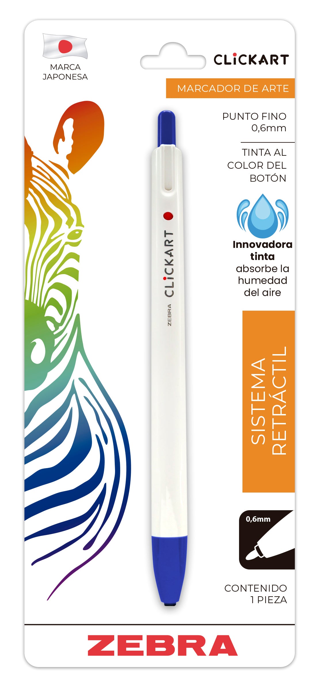 Marcador Retráctil CLiCKART Zebra