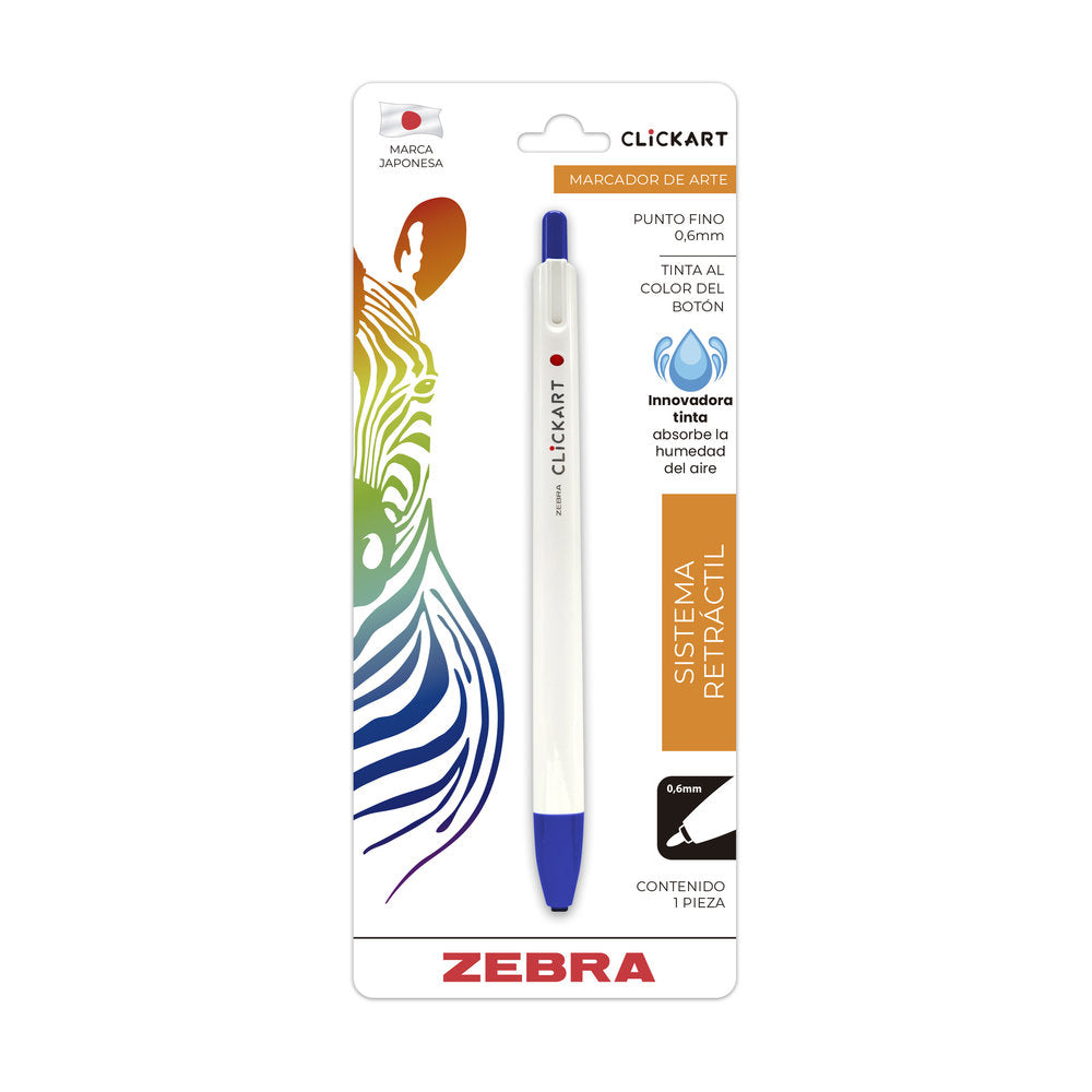 Marcador Retráctil CLiCKART Zebra
