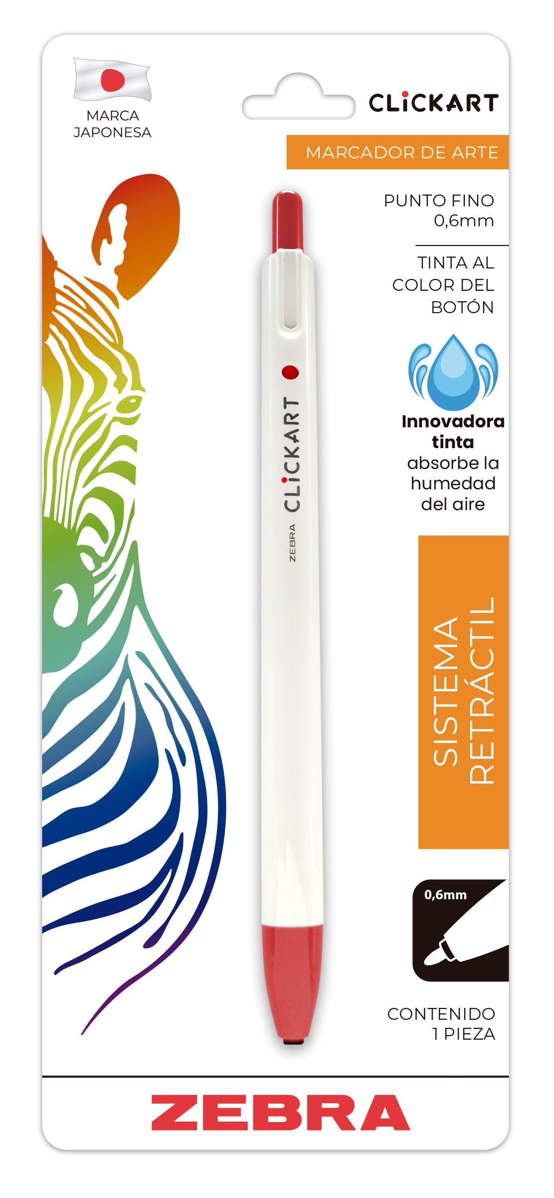 Marcador Retráctil CLiCKART Zebra