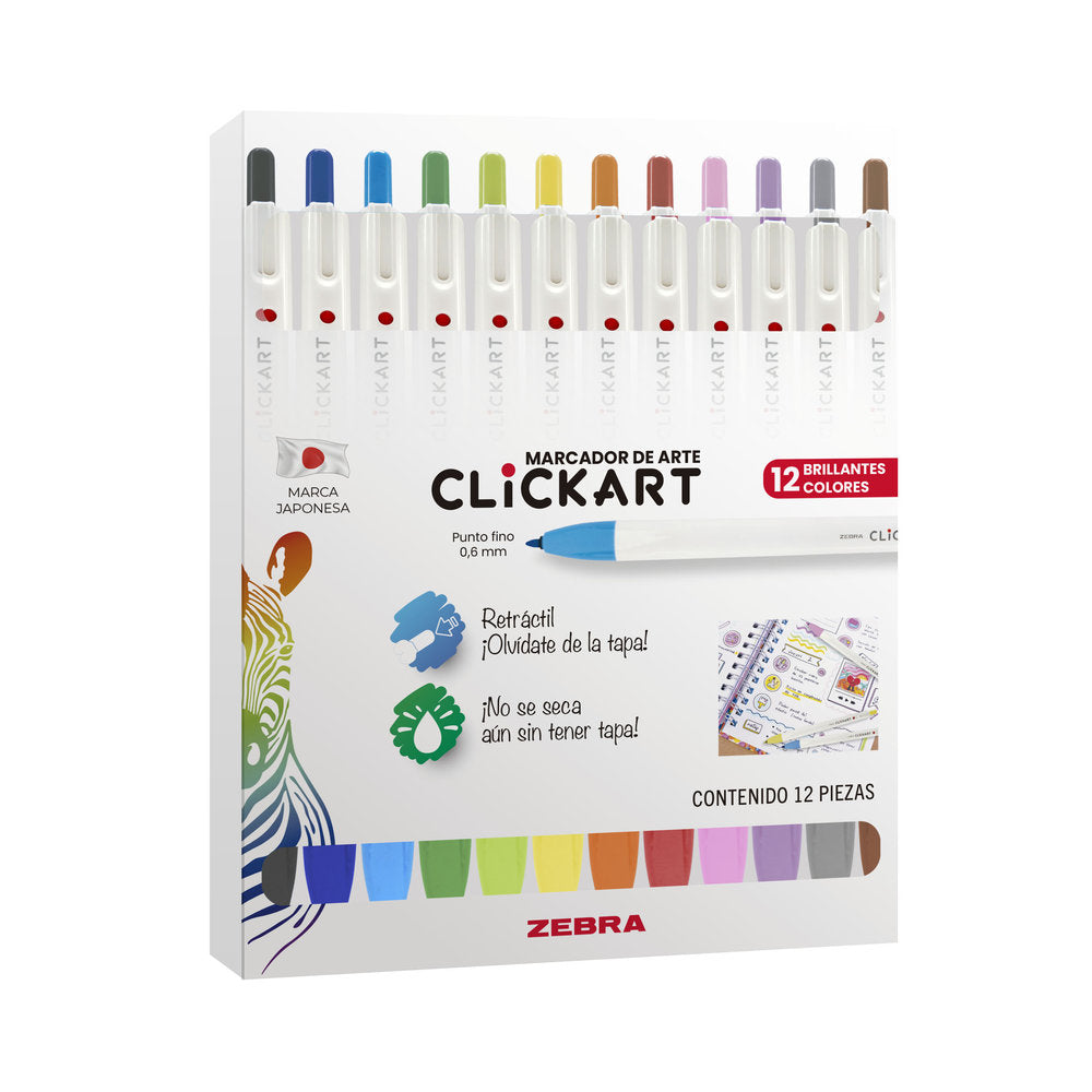 Marcador Retráctil CLiCKART Zebra