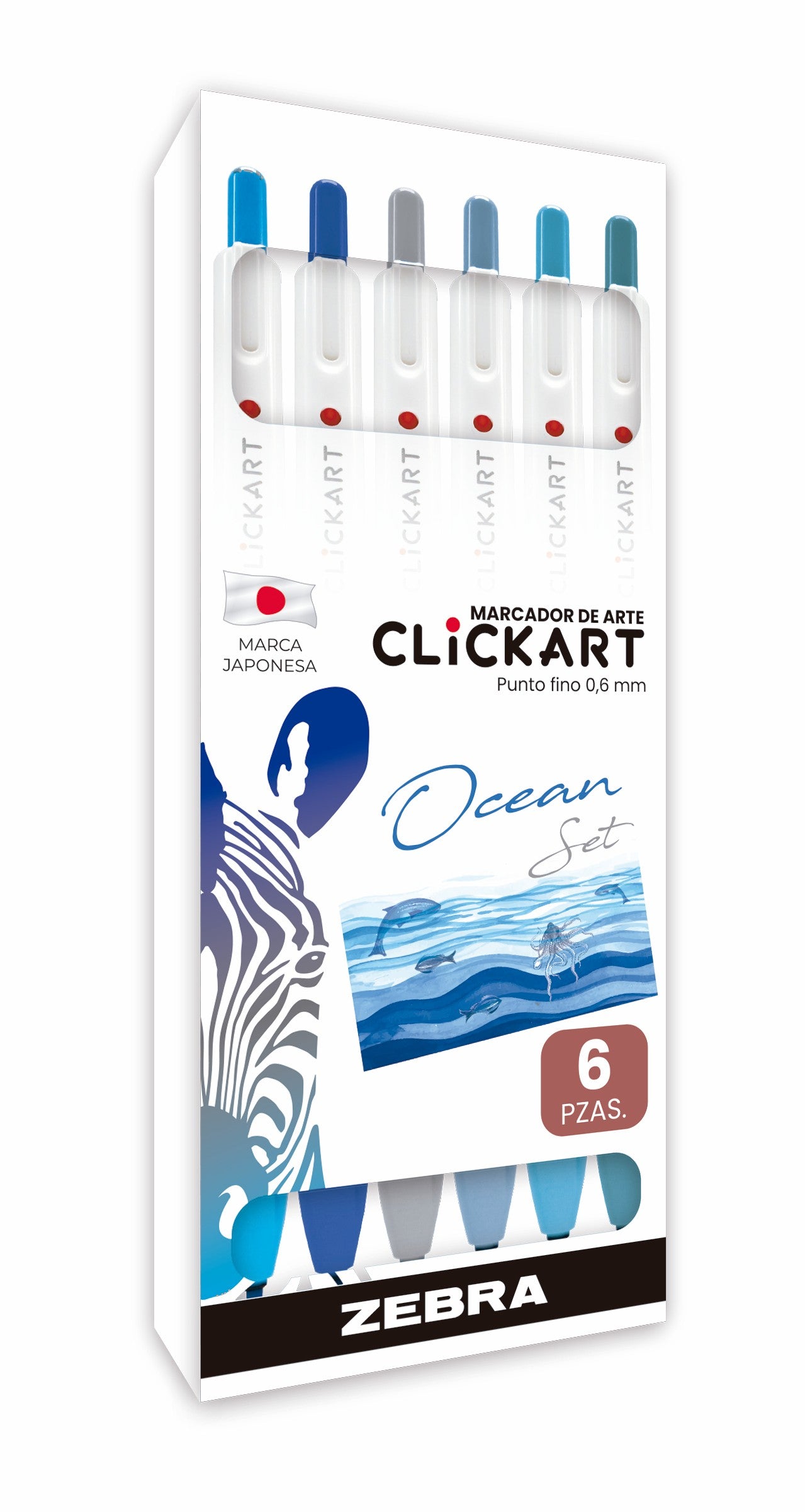 Marcador Retráctil CLiCKART Zebra