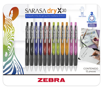 Rollerball - Sarasa Dry - Colores Surtidos - Set 12 pzas.