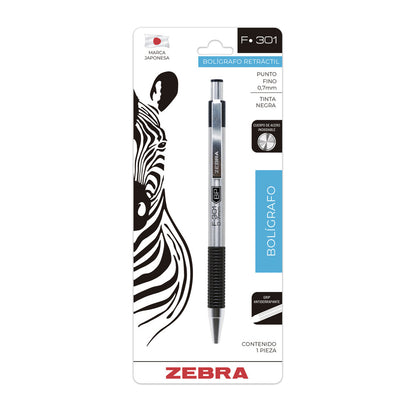 Bolígrafo Retráctil De Acero Inoxidable F-301 Zebra