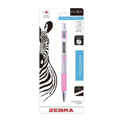 Bolígrafo Retráctil De Acero Inoxidable F-301 Zebra
