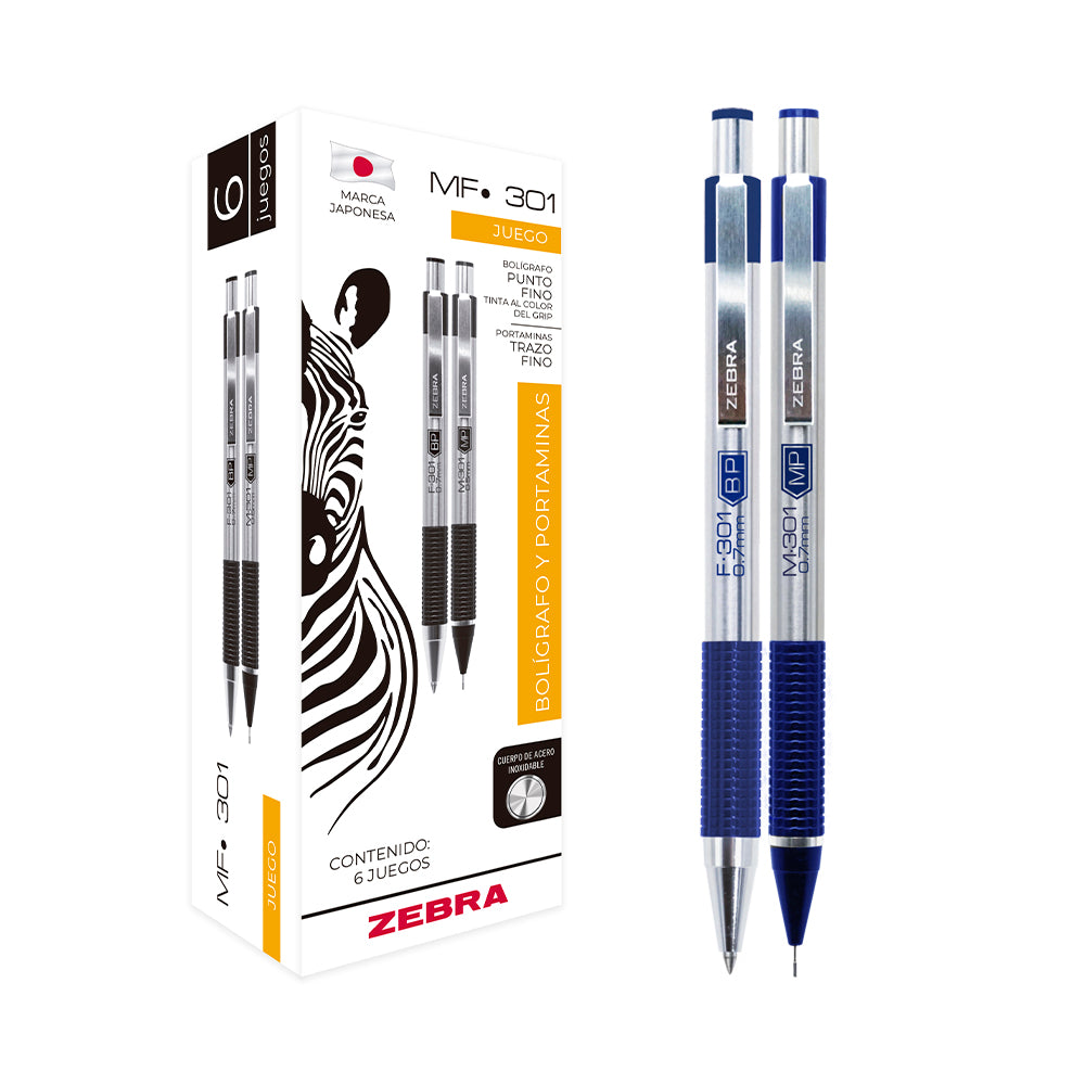 Juego De Bolígrafo Y Portaminas MF-301 Zebra