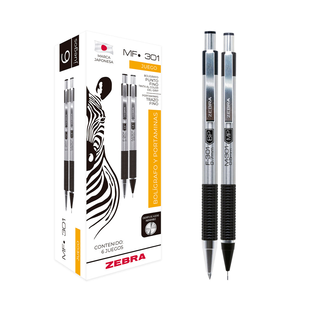 Juego De Bolígrafo Y Portaminas MF-301 Zebra