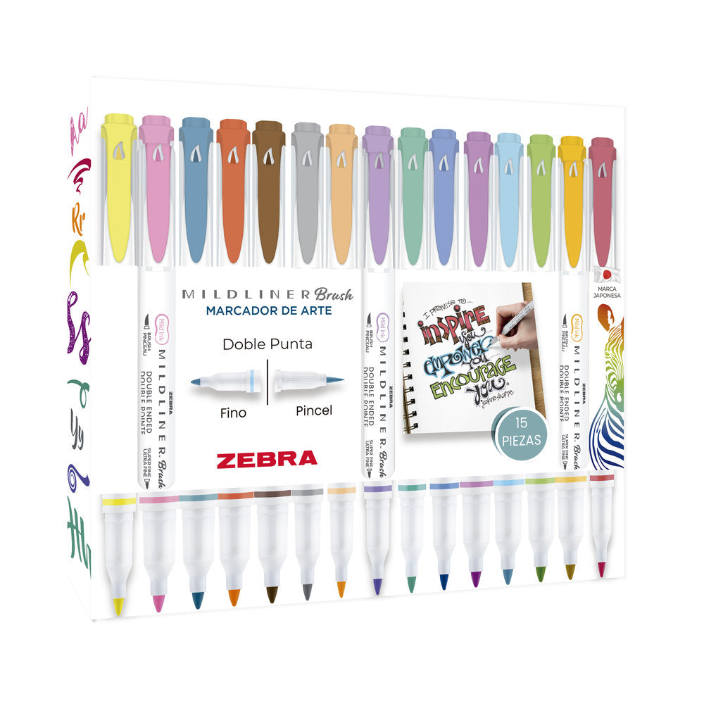 Marcador De Doble Punta Mildliner Brush Zebra