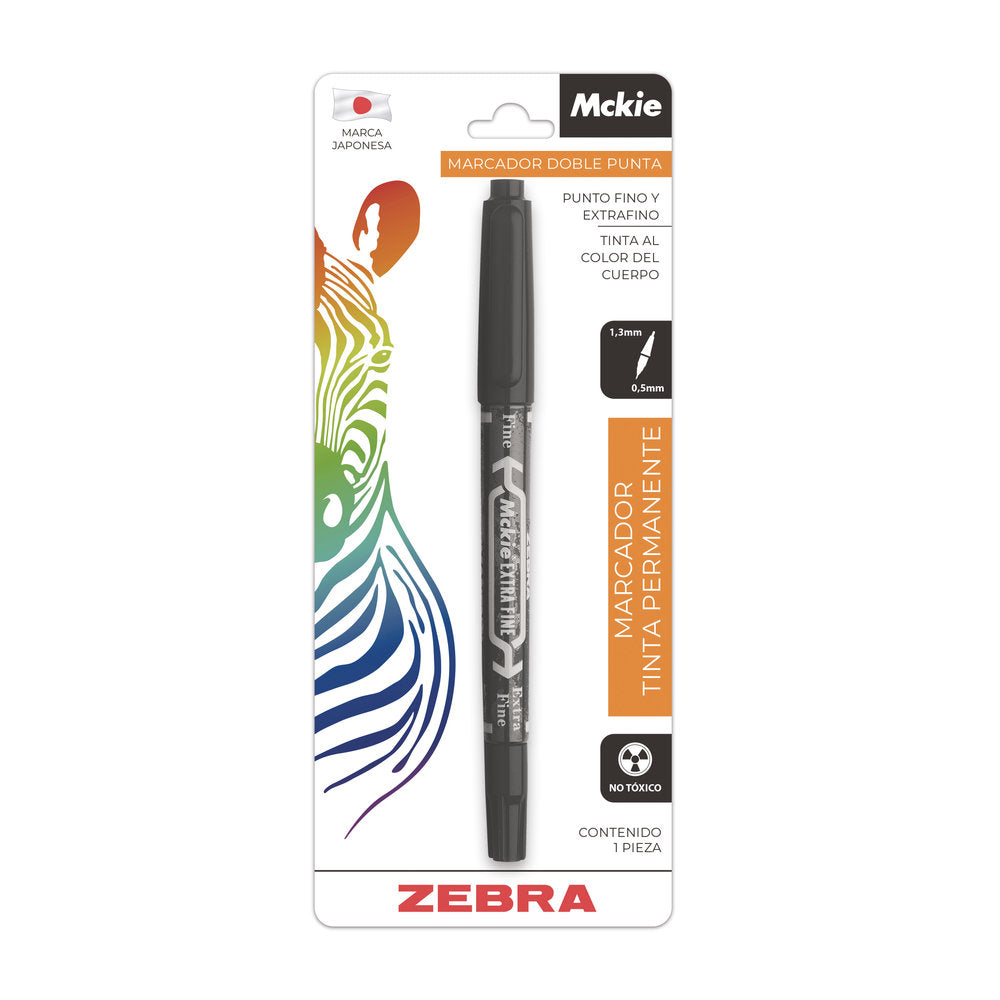 Marcador Permanente De Doble Punta Mckie Zebra.