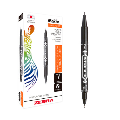 Marcador Permanente De Doble Punta Mckie Zebra.