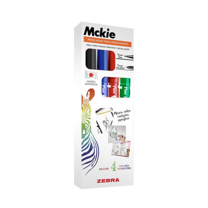 Marcador Permanente De Doble Punta Mckie Zebra.