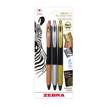 Rollerbal Tinta Gel - Sarasa Clip Decoshine- Zebra