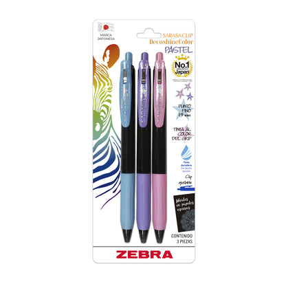 Rollerbal Tinta Gel - Sarasa Clip Decoshine- Zebra