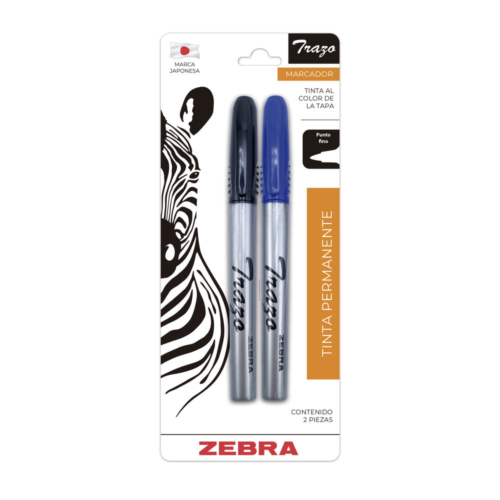 Marcador Permanente De Punto Fino Trazo Zebra