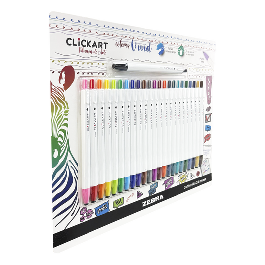 Marcador Creativo - CLiCKART - Colores Surtidos - Set 24 pzas.