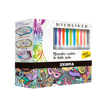 Paquete Arte Pro: 25 Marcadores Mildliner + 60 Bolígrafos De Gel Doodler'z Zebra.